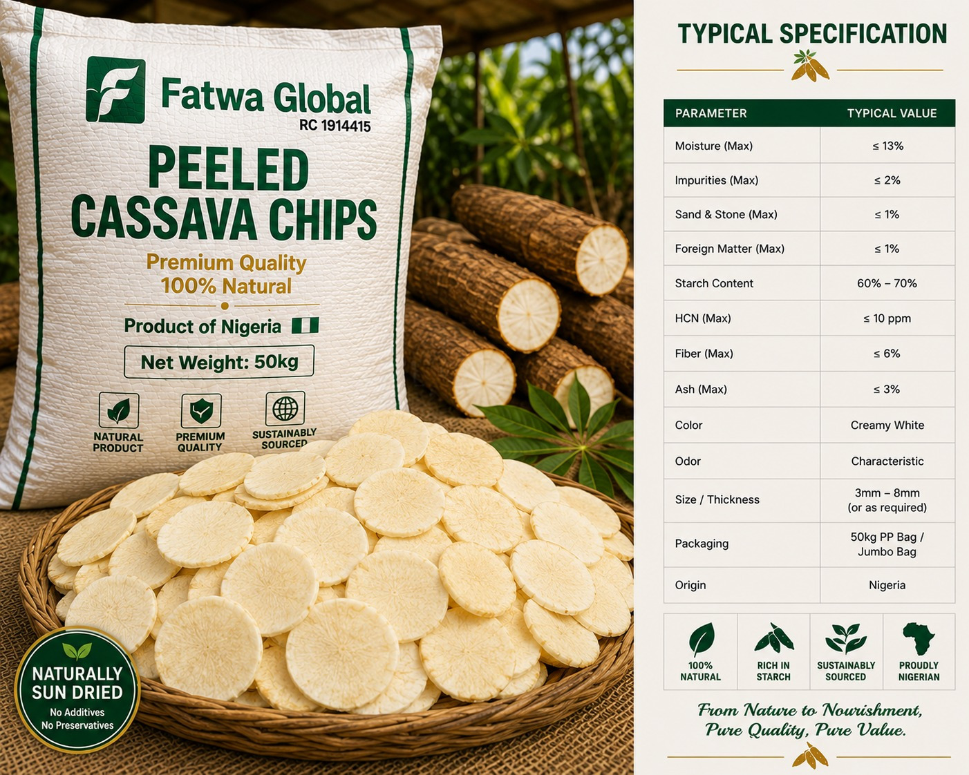 Cassava Peeled Chips